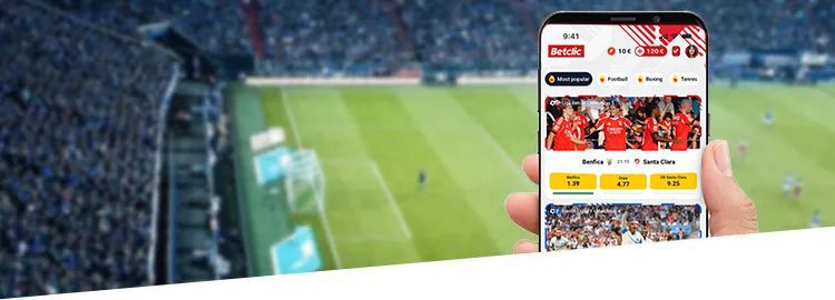 Interfaccia dell'app Betclic mostrando scommesse live e casino